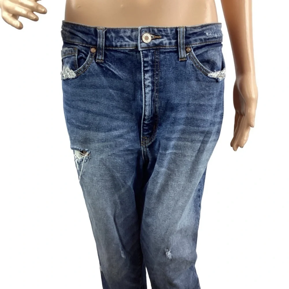 KanCan High Rise Boyfriend Jeans Size 9/28 Blue Distressed